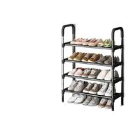 LIUCHUCHU Scarpiera Scarpiera semplice, scaffale rialzato for soggiorno, scaffali portascarpe multistrato, scarpiera antipolvere da appendere alla porta(4 Layers Black)