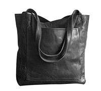 Liuduo, Borsa a Tracolla da Donna Grande in Morbida Pelle PU - Casual per Lavoro, Viaggi e Shopping (Nero)