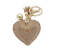 liuduo Portachiavi con ciondolo a forma di cuore con strass romantici (khaki)