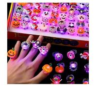 Liuer 50pcs LED Finger Lights,Anello Luminoso,Lampeggiante LED Anello Giocattoli Ideale per Accessori Feste Addio al Nubilato,Danza,Festival Musicale, Festa,Halloween,Oggetti di Scena Natalizi