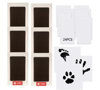 Liuer Impronta Mani e Piedi Neonati, 6 pcs Set Impronte Bimbi Impronte di Mani e Piedi Cuscinetto del Timbro SenzaTocco non Tossici Sicuri,per Neonati da 0 a 6 Mesi Regalo Battesimo Bimbo(Nero)