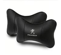LIUFUMEI 2 Pezzi Cuscino Collo Auto per Peugeot 208 II HB 5-Porte 2019, Pelle Traforata e Memory Foam Design Ergonomico a Osso Supporto Cervicale Traspirante,Black