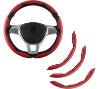 LIUFUMEI 3 Pezzi Coprivolante in Fibra di Carbonio per Dacia Duster II 2017-2024 Segmentato Antiscivolo Traspirante Sportivo Accessorio Interno,Orange