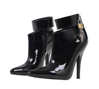 LIUGUISUOCHBH Stivaletti con Tacco a Spillo da 12 cm, Grandi Dimensioni, da Donna e da Uomo, per Pole Dance, spettacoli Drag e travestitismo | Tacco da 4,72 Pollici,Nero,43 EU