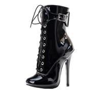 LIUGUISUOCHBH Stivaletti con Tacco a Spillo da 15 cm, Grandi Dimensioni, da Donna e da Uomo, per Discoteca, travestitismo e Pole Dance | Tacco da 6 Pollici,Nero,42 EU