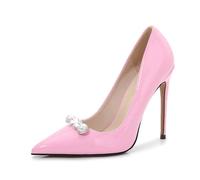 LIUGUISUOCHBH Tacchi Alti da 12 cm/4,72 Pollici per Donna | Eleganti décolleté a Punta Slip-on per Matrimoni, Occasioni Nuziali, Balli in Maschera,Rosa,35 EU