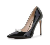 LIUGUISUOCHBH Tacchi Alti da 12 cm/4,72 Pollici per Donna | Eleganti décolleté a Punta Slip-on per Matrimoni, Occasioni Nuziali, Balli in Maschera,Nero,40 EU