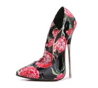 LIUGUISUOCHBH Tacchi Alti per Donne e Uomini | Décolleté con Tacco a Spillo Ultra Alto 16 cm per Feste in Maschera, Discoteche, travestitismo, Pole Dance,Nero,41.5 EU