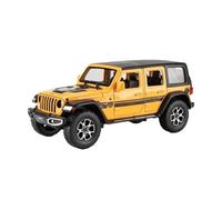 LIUHAN 1:22 per Wrangler per Rubicon Hustler Alloy Toys Modello di auto pressofuso con portiere aperte, suono, luce, tira indietro (batterie non incluse)(Yellow)