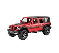 LIUHAN 1:22 per Wrangler per Rubicon Hustler Alloy Toys Modello di auto pressofuso con portiere aperte, suono, luce, tira indietro (batterie non incluse)(Red)