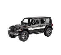 LIUHAN 1:22 per Wrangler per Rubicon Hustler Alloy Toys Modello di auto pressofuso con portiere aperte, suono, luce, tira indietro (batterie non incluse)(Black)