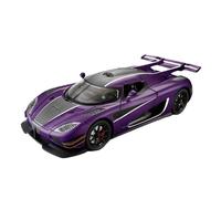LIUHAN 1:24 Ornamento da collezione con funzione di suono, luce e feedback, giocattolo per auto sportiva in lega. Batteria non inclusa(Purple)