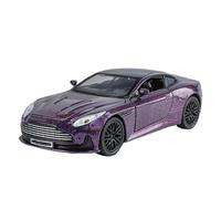 LIUHAN 1:32 per Aston for Martin DB12 GT Supercar pressofuso in lega di metallo modello auto suono e luce hobby da collezione ornamenti (batterie non incluse)(Purple)
