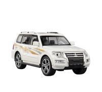 LIUHAN 1:32 per Mitsubishi per Pajero Suv Modello in lega di auto in metallo pressofuso veicolo (batterie non incluse)(White)