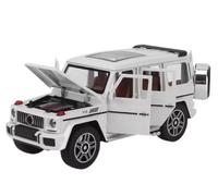 LIUHAN Modello di auto in lega für Benz G63 in scala 1:24, modello giocattolo con suono e luce, batteria non inclusa(White)