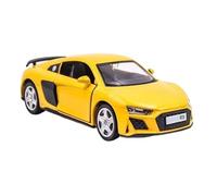 LIUHAN Scala 1:36 per Audi R8 modello di auto pressofusa in lega porte con carrozzeria in metallo ad alta simulazione (batterie non incluse)(Yellow)