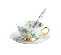 LIUHLFSR 1 set di tazze da tè in ceramica pastorale con piattino e cucchiaio - 6,76 once perfette for l'ora del caffè in porcellana Per tutti i tipi di bevande