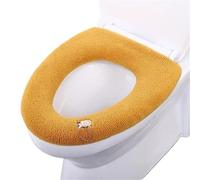 LIUHLFSR 2 Pezzi di copriwater più Spessi for Il Bagno - Cuscino Morbido e Caldo in Tessuto Elasticizzato Lavabile Adatto alla Maggior Parte delle Toilette(Yellow)