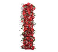 LIUHLFSR Corridore artificiale di fiori in fila, disposizione di nozze, prop, runner da tavolo, decorazione floreale for feste ed eventi per Decorazioni da Nozze(Red,45x100cm)
