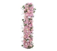 LIUHLFSR Corridore artificiale di fiori in fila, disposizione di nozze, prop, runner da tavolo, decorazione floreale for feste ed eventi per Decorazioni da Nozze(Pink,45x200cm)