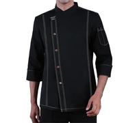 LIUHLFSR Divisa da Cuoco for Uomo e Donna, Divisa a Maniche Corte for nel Settore dell'ospitalità, Servizio di ristorazione per Cucine, Ristoranti, Hotel(BlackL,XL)