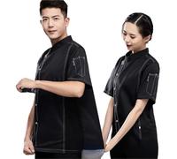 LIUHLFSR Divisa da Cuoco for Uomo e Donna, Divisa a Maniche Corte for nel Settore dell'ospitalità, Servizio di ristorazione per Cucine, Ristoranti, Hotel(Blacks,L)