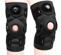 LIUHLFSR Knee Brace For Women Men Hinged With Side Stabilizers Adjustable Support Per Sport(2Pcs,L)