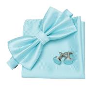 LIUHLFSR Set di papillon da uomo 3 pezzi Plaid Gemelli formali for feste matrimonio Papillon Fazzoletto Lotti tre Per Feste di Matrimonio(Color 19)