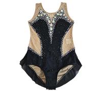 LIUHUO Body da Ginnastica Ritmica alla Moda Comodi in Rete Viola Eleganti, Nero , XS