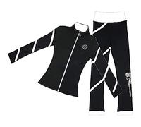 LIUHUO Set di pantaloni da pattinaggio su ghiaccio per ragazze, colore nero, per allenamento, pattinaggio