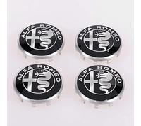 LIUIN 4 PCS Coprimozzi Auto 60MM per Alfa Romeo Giulia Stelvio OE, Auto Tappi Coprimozzo Copricerchi Tappi per Ruote Tappi di Cerchioni Coprimozzo