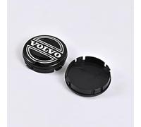 LIUIN 4 PCS Coprimozzi Auto per Volvo V70 II (Bj. 08.2003-07.2007), Auto Tappi Coprimozzo Copricerchi Tappi per Ruote Tappi di Cerchioni Coprimozzo,Black-64mm