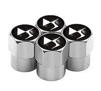 LIUIN 4 Pezzi Auto Cappucci Valvole per Citroen DS 2 3 4 5 6 7 DS2 DS3 DS4 DS5 DS6 DS7,Tappo Valvola Pneumatico,Valvole Pneumatici Tappi Parapolvere,Tappini gomme Auto,per SUV,Silver
