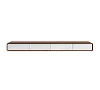 LIUJHGH Consolle TV moderna sospesa in legno massello, mobile multimediale sottile da parete per camera, soggiorno o appartamento(Walnut White,24-200cm)