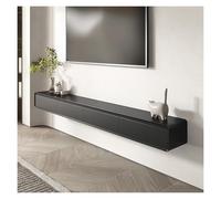 LIUJHGH Mobile TV sospeso a parete, consolle multimediale stretta in legno massello con mensola portaoggetti per spazi ridotti(Black,180cm)