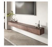 LIUJHGH Mobile TV sospeso a parete, consolle multimediale stretta in legno massello con mensola portaoggetti per spazi ridotti(Walnut,200cm)