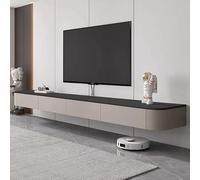 LIUJHGH Mobile TV sospeso da parete con anta, mensola moderna per consolle multimediale da soggiorno, grande mobile contenitore per intrattenimento(240CM)