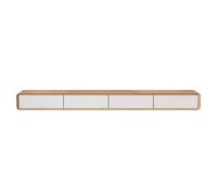 LIUJHGH Supporto TV sospeso da parete, centro di intrattenimento sottile in legno massello, consolle TV moderna con spazio contenitivo(Wood White,30-200cm)