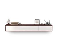 LIUJHGH Supporto TV sospeso per montaggio a parete, console multimediale moderna, mobile TV per appartamento, centro di intrattenimento per soggiorno(Walnut color+white,200cm)