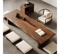 LIUJHGH Tavolino basso giapponese da terra, tavolo da meditazione o da tè in legno massello per soggiorno, altare o sala ricevimenti(Brown,180cm)
