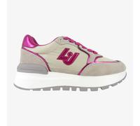 LiuJo Amazing 25 - Sneakers da Donna con Platform in Tessuto Sand/Fuxia
