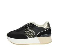LIUJO BA4081 Dreamy 02 Black-Light Sneakers Sportive Donna in Nabuk Tessuto Nero Zeppa Alta (Taglia 41)