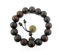 LiuJunh Braccialetto da uomo con perline in legno naturale, braccialetto buddista Buddha in legno per preghiera, braccialetti e braccialetti con perline da 12 mm, nero, 12 month, Legno