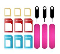 LIUJZZJ 3 Set Adattatore di Sim Card 5 in 1 Nano Micro Standard Sim Card Convertitore Kit con Cartella di Carta Sim e Ago