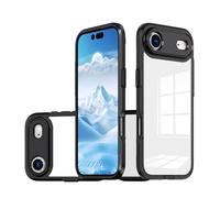 LIUKM Custodia per iPhone 17 Air, con Protezione per la Camera e Antiscivolo, Resistente agli Urti e ai Graffi in TPU Morbido e PC Duro Trasparente Ibrido Cover per iPhone 17 Air,Nero