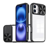 LIUKM Custodia per iPhone 17, con Protezione per la Camera e Antiscivolo, Resistente agli Urti e ai Graffi in TPU Morbido e PC Duro Trasparente Ibrido Cover per iPhone 17,Nero