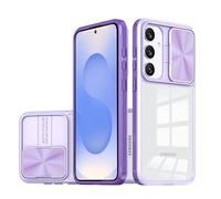 LIUKM Custodia per Samsung Galaxy S25 FE, con Protezione per la Camera e Antiscivolo, Resistente agli Urti e ai Graffi in TPU Morbido e PC Duro Trasparente Ibrido Cover,Viola