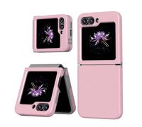LIUKM Custodia per Samsung Z Flip 6, Pesante Robusto Protettivo Rigida PC Cellulare Cover, Slim Fit, Stylish Texture, Hard Shockproof protettiva Cover Case per Galaxy Z Flip 6 2024- Oro rosa