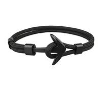 LIUL Bracciale Ancora da Uomo in Nylon in Blu Navy e Ancora in Ottone