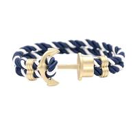 LIUL Bracciale Ancora da Uomo in Nylon in Blu Navy e Ancora in Ottone